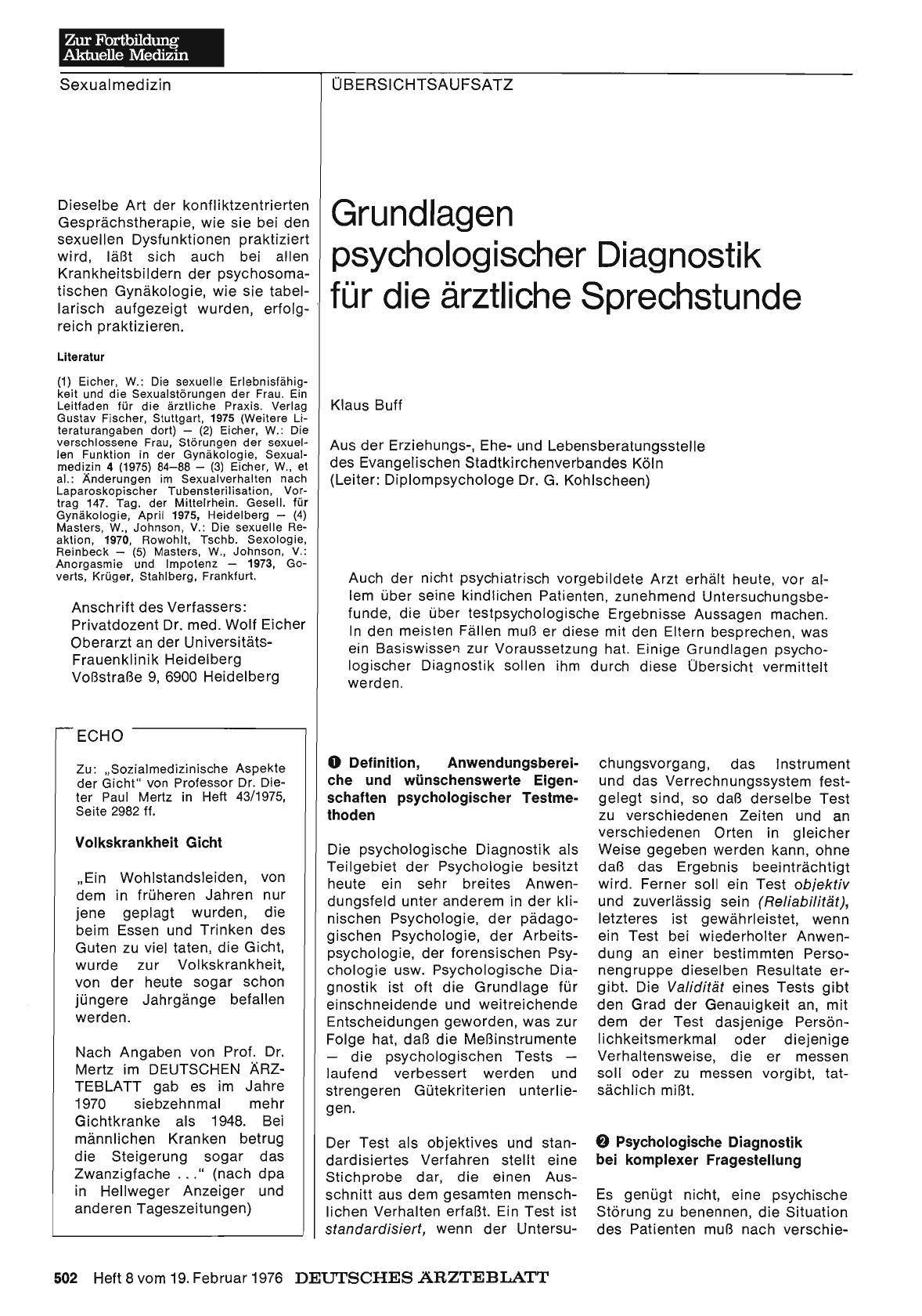 Vorschauseite 1: Grundlagen psychologischer Diagnostik für die ärztliche Sprechstunde