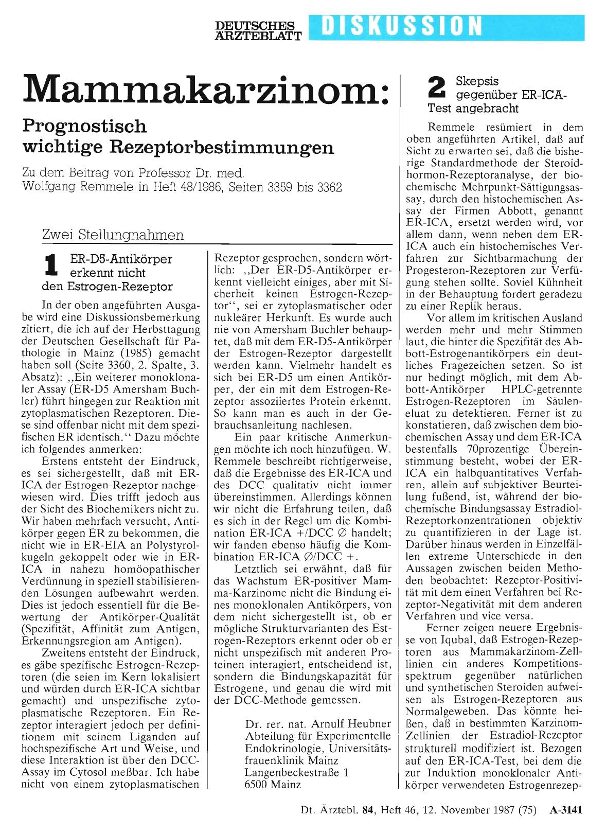 Vorschauseite 1: Mammakarzinom: Prognostisch wichtige Rezeptorbestimmungen: 2 Skepsis gegenüber ER-ICA-Test angebracht