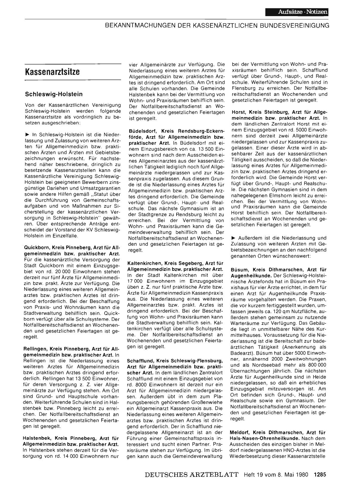 Vorschauseite 1: Kassenarztsitze