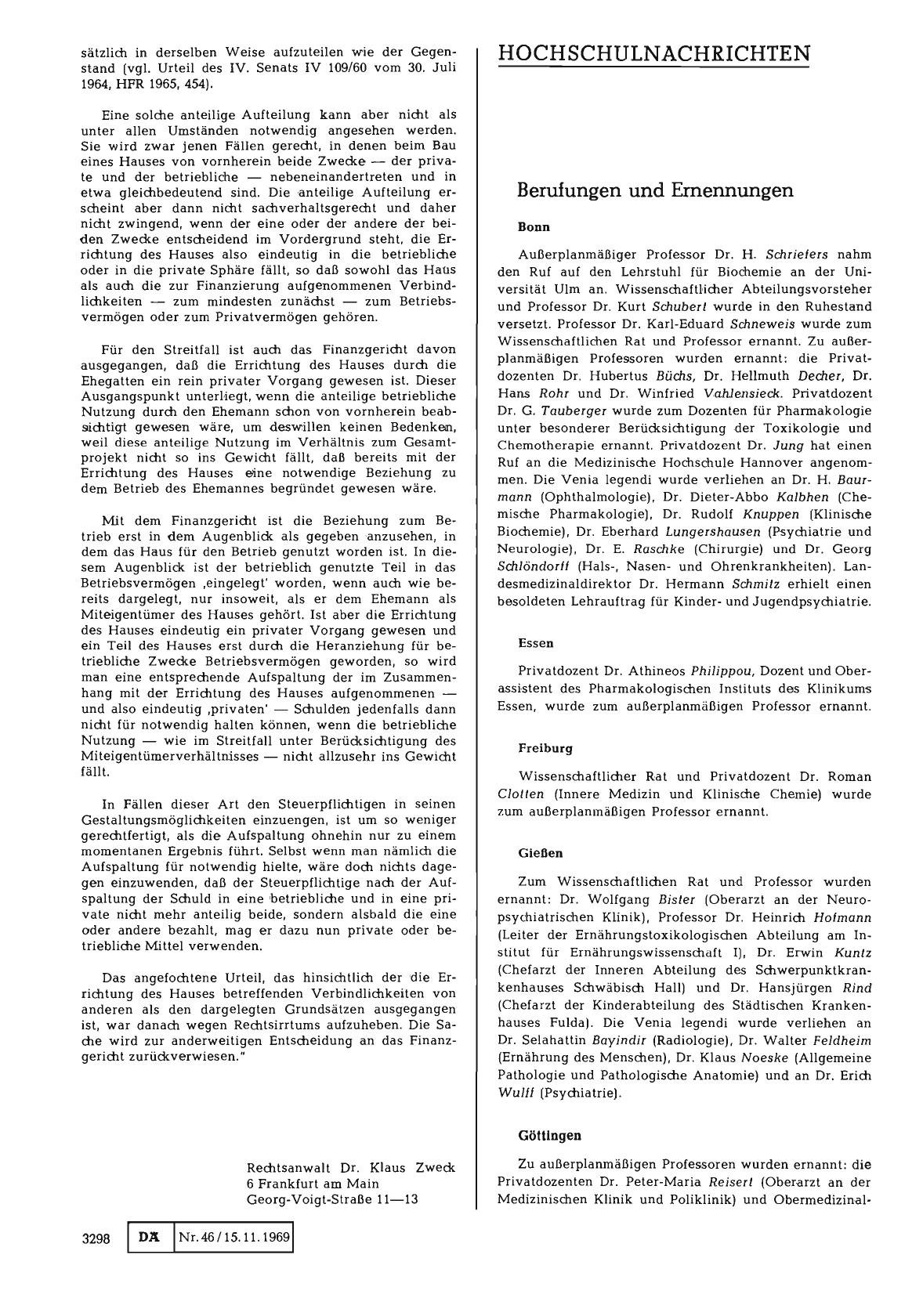 Vorschauseite 1: Berufungen und Ernennungen