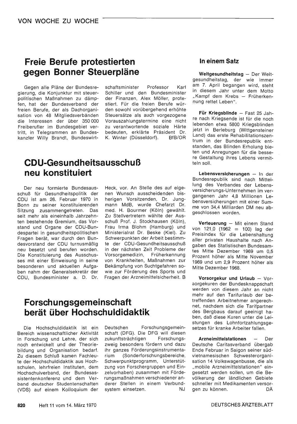 Vorschauseite 1: Freie Berufe protestierten gegen Bonner Steuerpläne