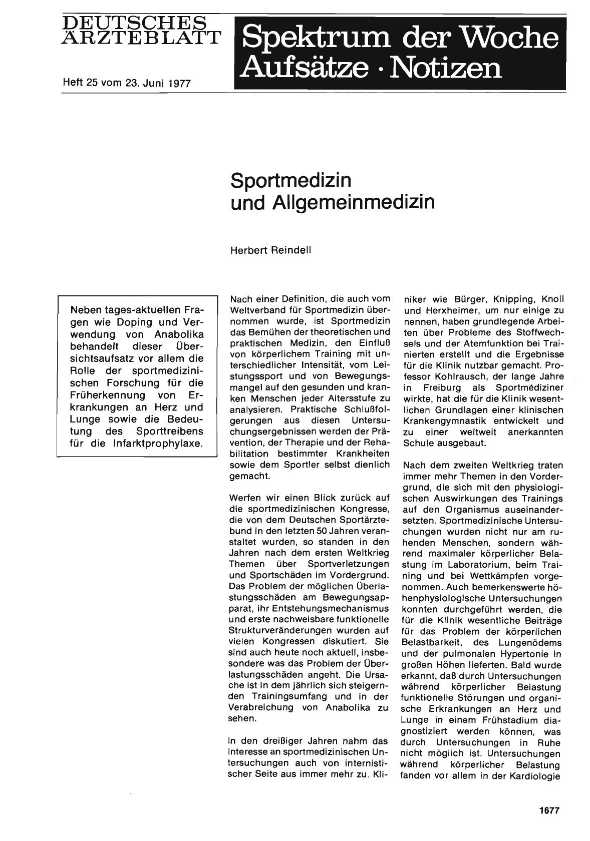 Vorschauseite 1: Sportmedizin und Allgemeinmedizin