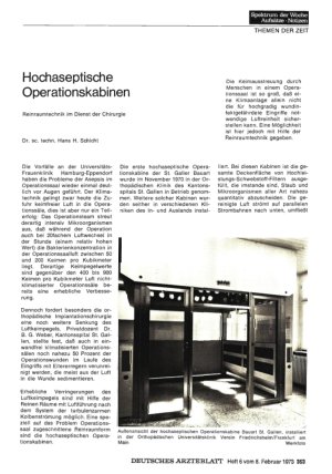 Vorschauseite 1: Hochaseptische Operationskabinen: Reinraumtechnik im Dienst der Chirurgie