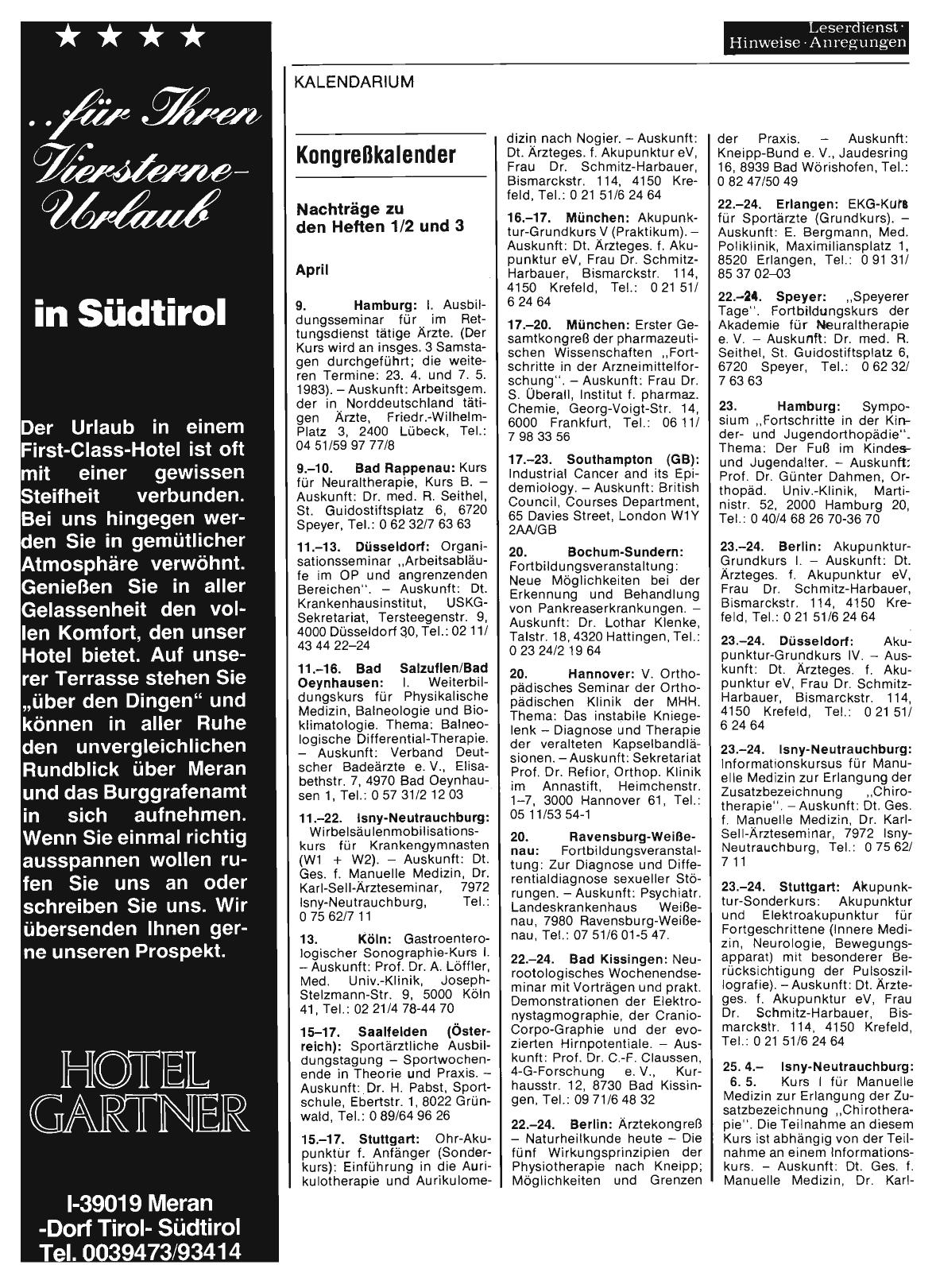 Vorschauseite 1: Kongreßkalender