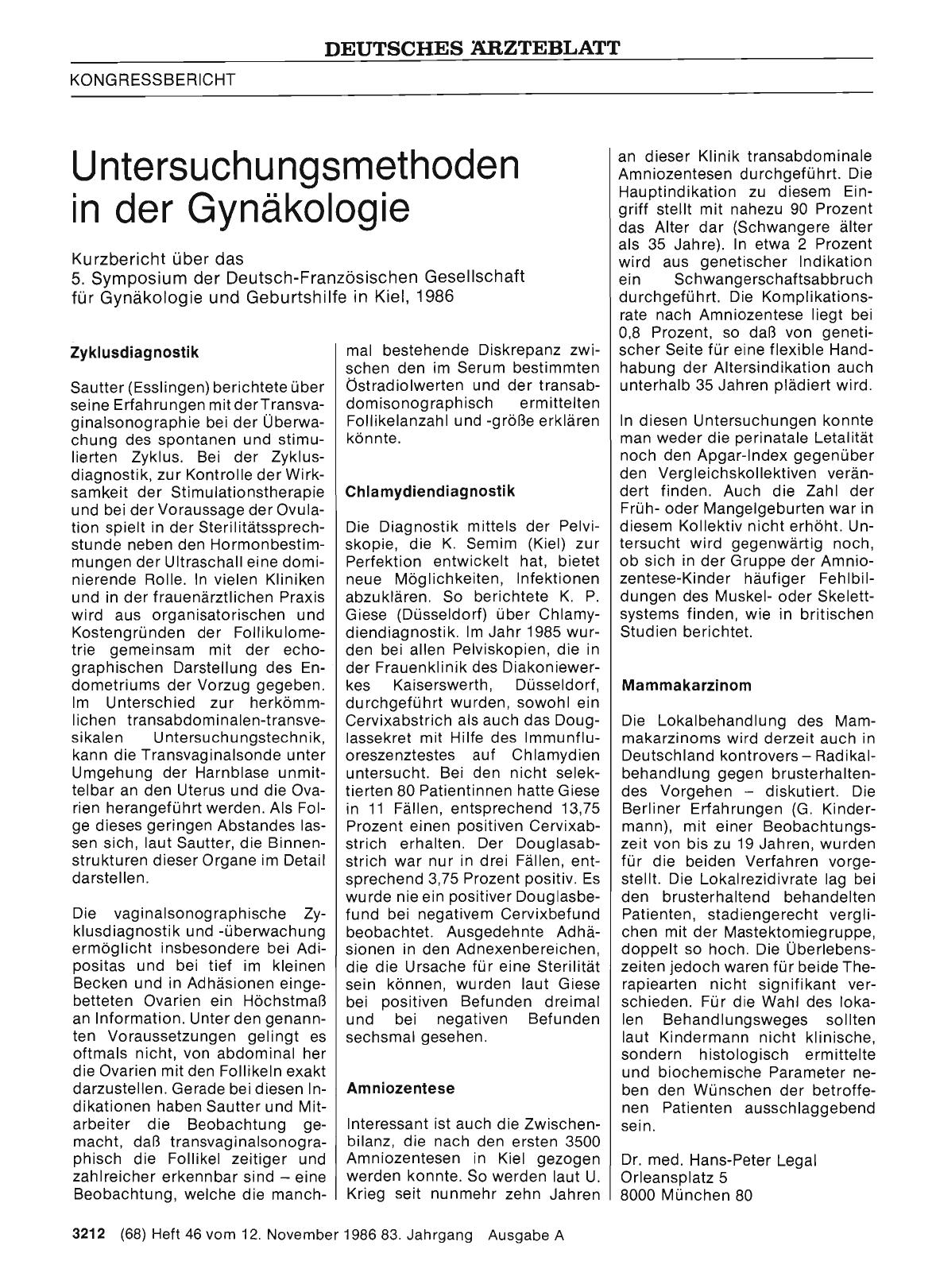 Vorschauseite 1: Untersuchungsmethoden in der Gynäkologie