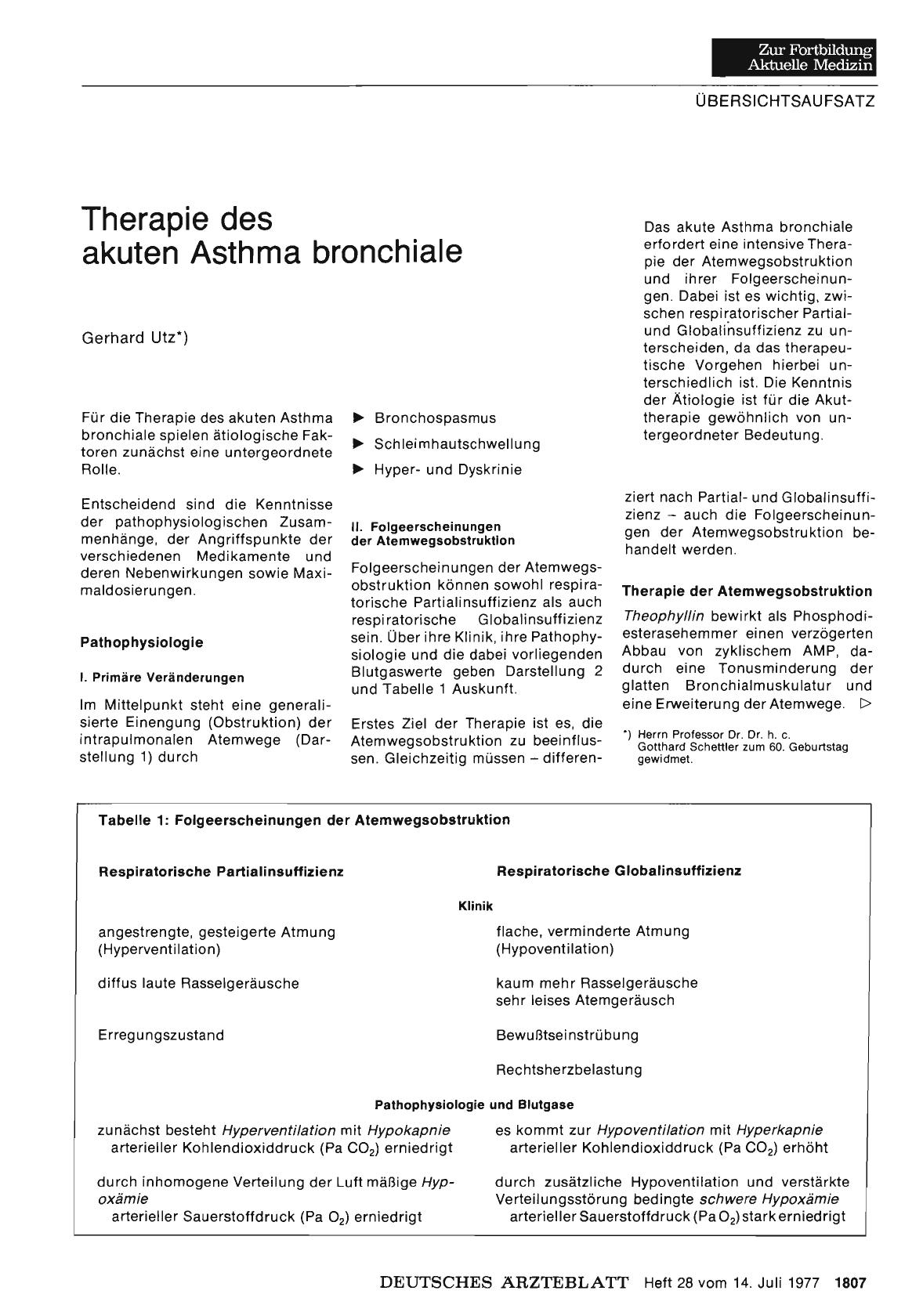 Vorschauseite 1: Therapie des akuten Asthma bronchiale