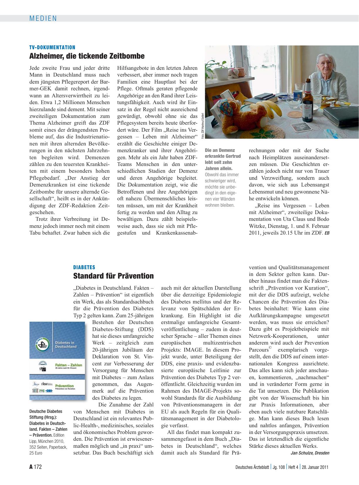 Vorschauseite 1: Diabetes: Standard für Prävention