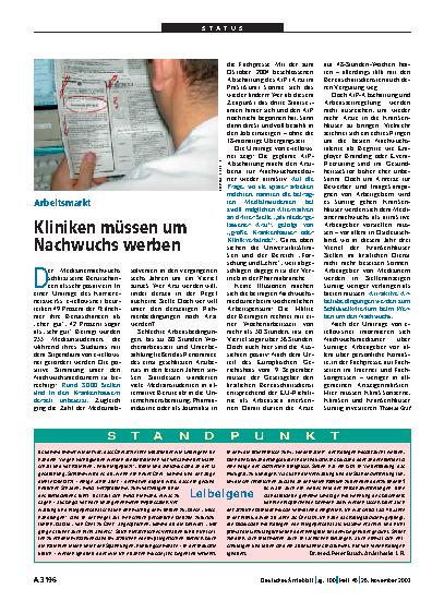 Vorschauseite 1: Arbeitsmarkt: Kliniken müssen um Nachwuchs werben