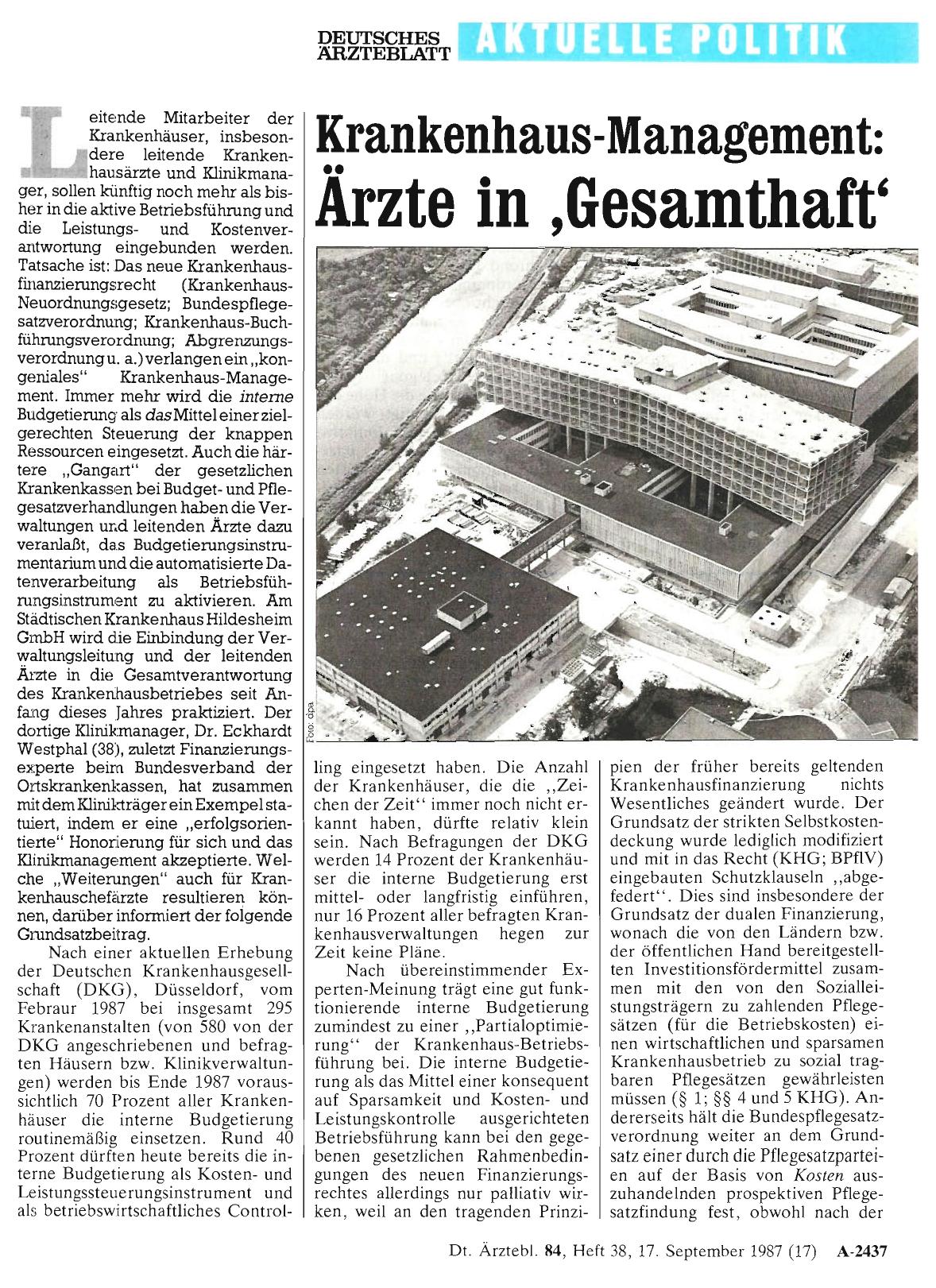 Vorschauseite 1: Krankenhaus-Management: Ärzte in ‚Gesamthaft'