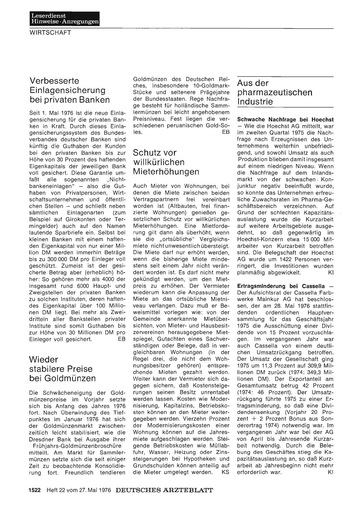 Vorschauseite 1: Ertragsminderung bei Cassella