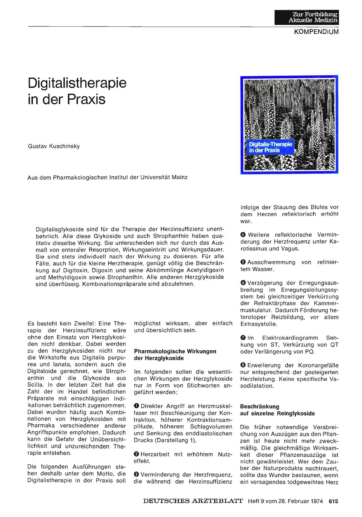 Vorschauseite 1: Digitalistherapie in der Praxis