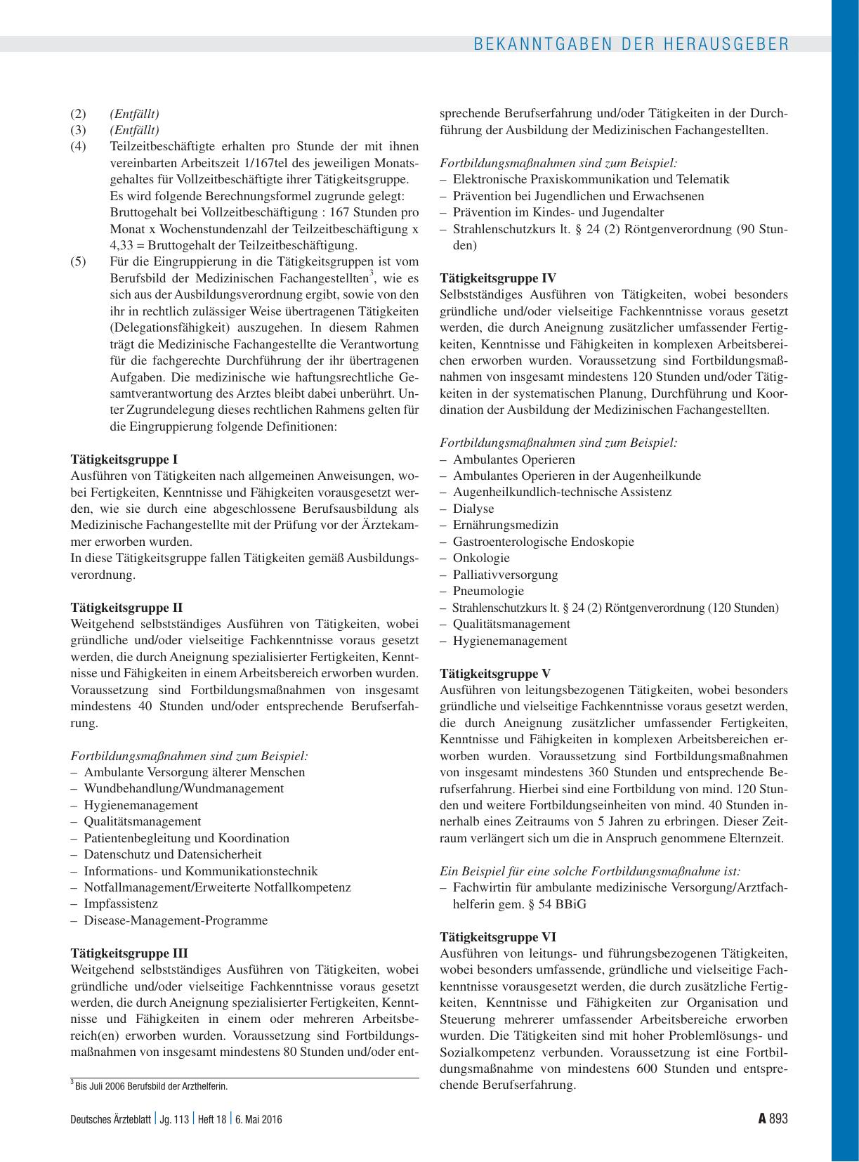 Vorschauseite 2: Gehaltstarifvertrag für Medizinische Fachangestellte/Arzthelferinnen