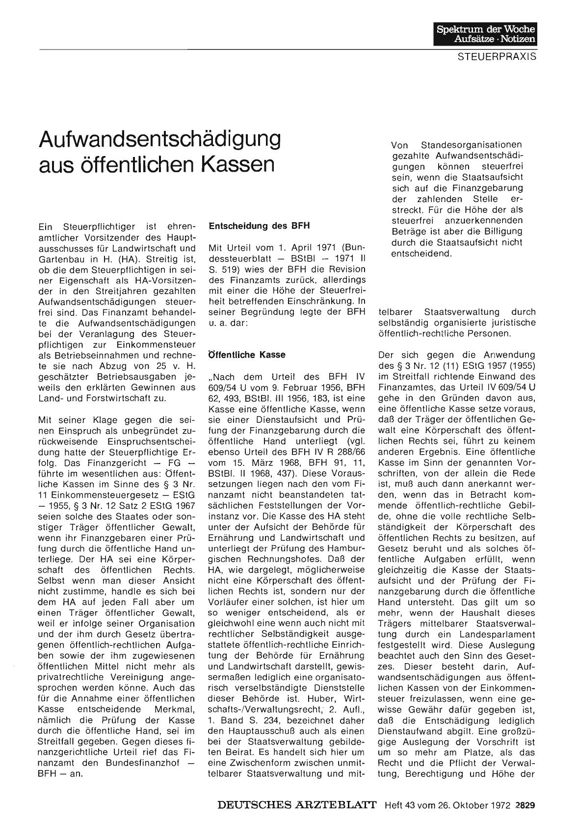 Vorschauseite 1: Aufwandsentschädigung aus öffentlichen Kassen