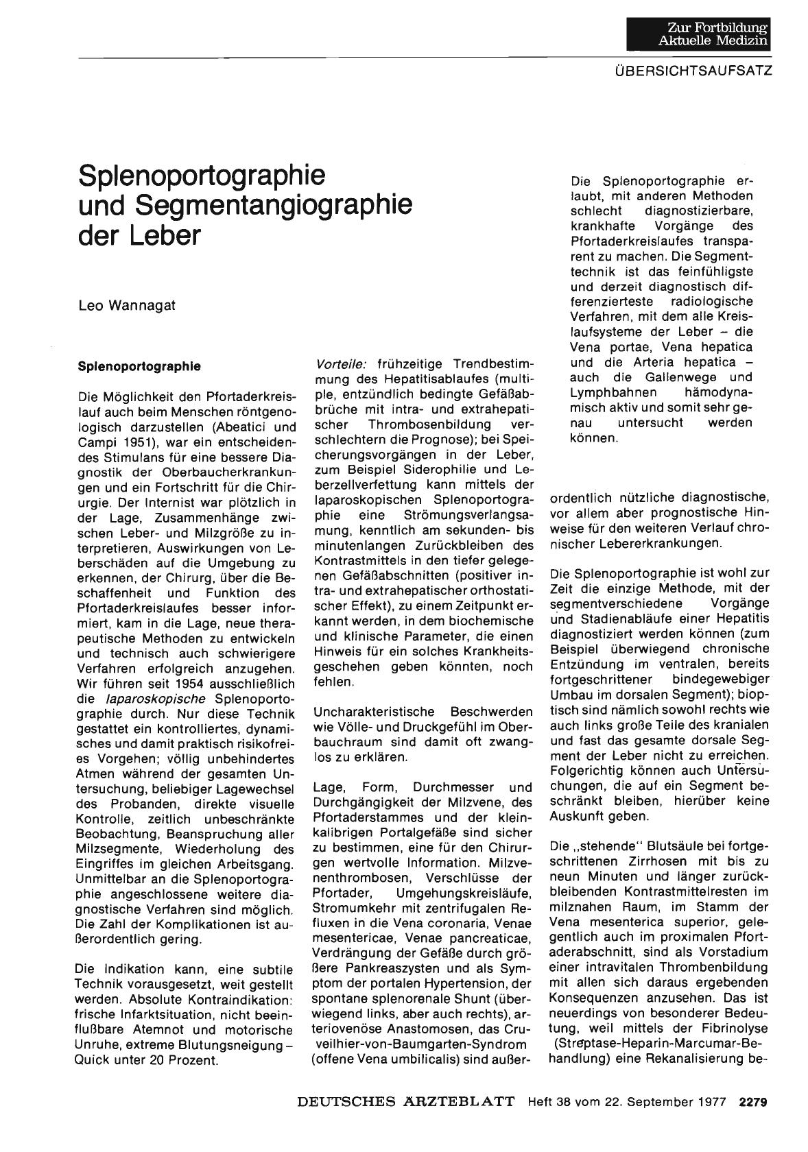 Vorschauseite 1: Splenoportographie und Segmentangiographie der Leber