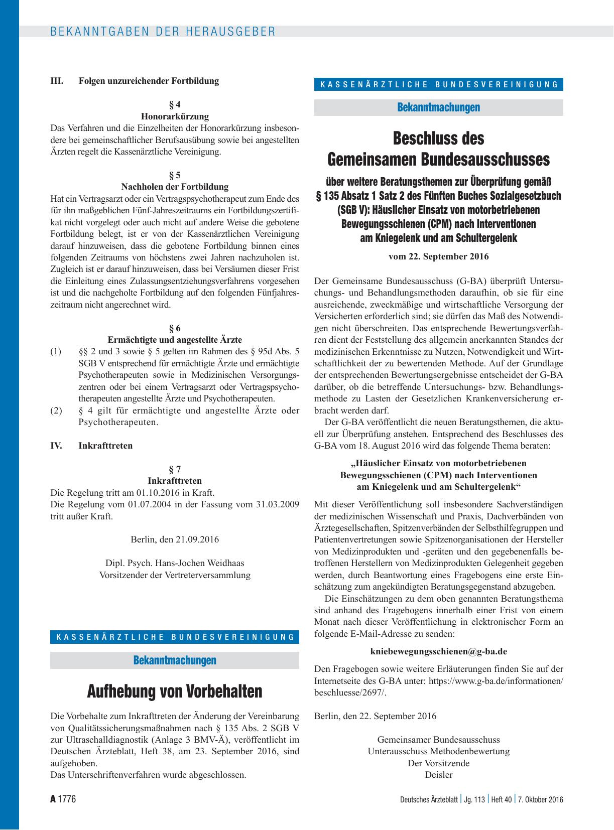 Vorschauseite 1: Beschluss des Gemeinsamen Bundesausschusses über weitere Beratungsthemen zur Überprüfung gemäß § 135 Absatz 1 Satz 2 des Fünften Buches Sozialgesetzbuch (SGB V): Häuslicher Einsat…
