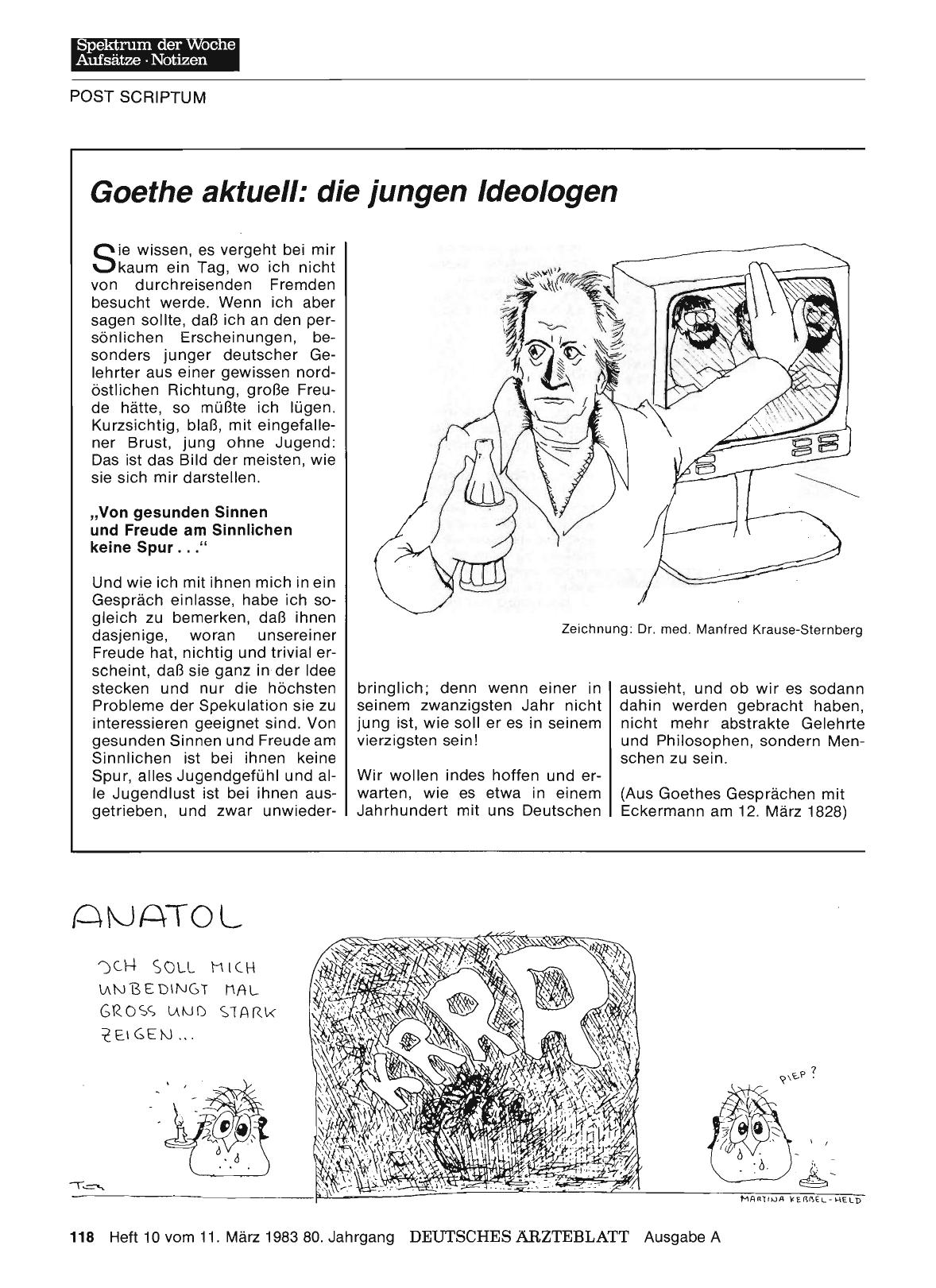 Vorschauseite 1: Goethe aktuell: die jungen Ideologen