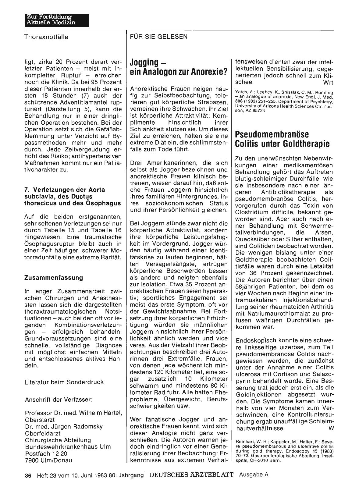 Vorschauseite 1: Pseudomembranöse Colitis unter Goldtherapie