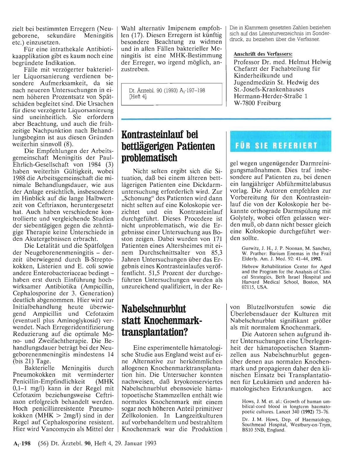 Vorschauseite 1: Kontrasteinlauf bei bettlägerigen Patienten problematisch