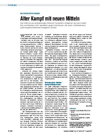 Vorschauseite 1: Multiresistente Erreger: Alter Kampf mit neuen Mitteln