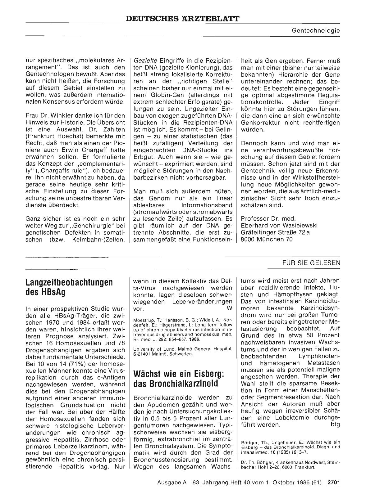 Vorschauseite 1: Langzeitbeobachtungen des HBsAg