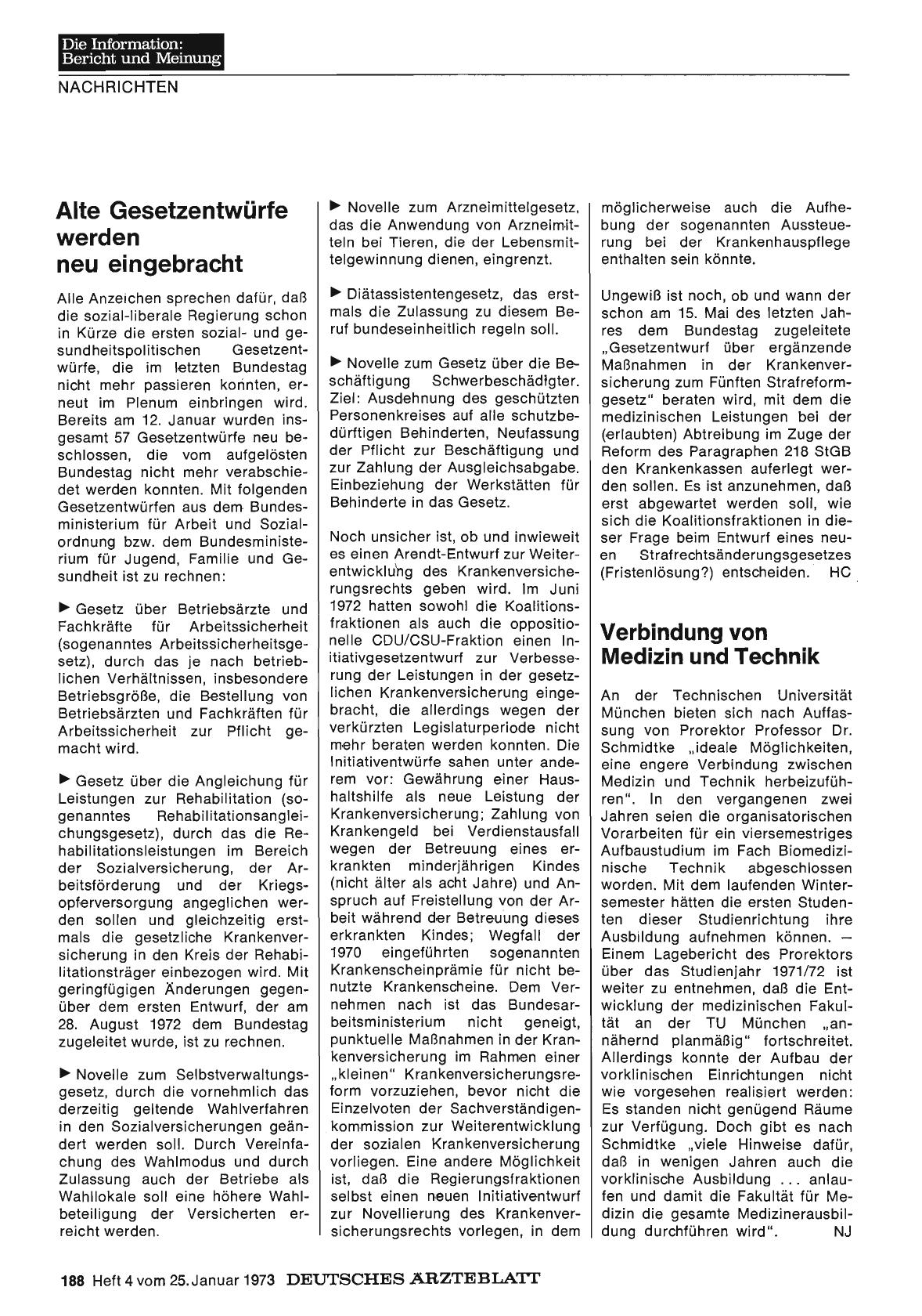 Vorschauseite 1: Alte Gesetzentwürfe werden neu eingebracht