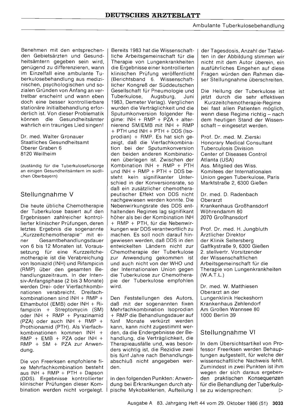 Vorschauseite 1: Fixe Mehrfachkombinationen für die ambulante Tuberkulosebehandlung: Stellungnahme V