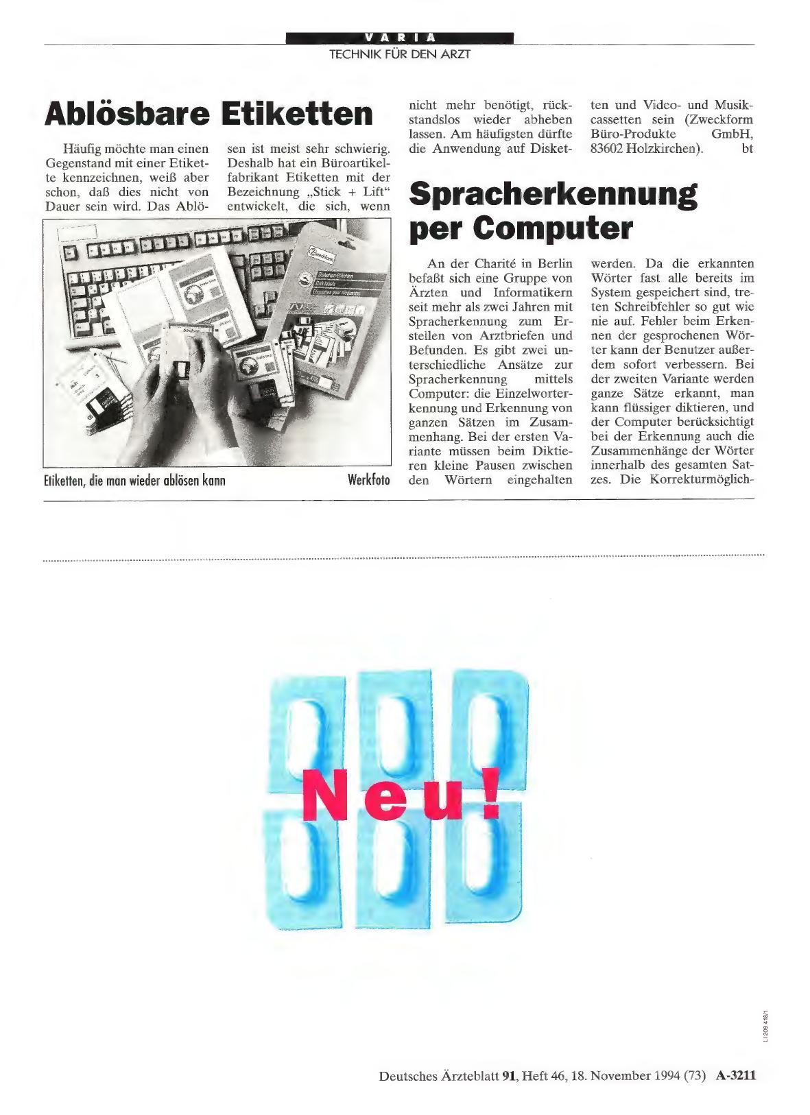 Vorschauseite 1: Ablösbare Etiketten