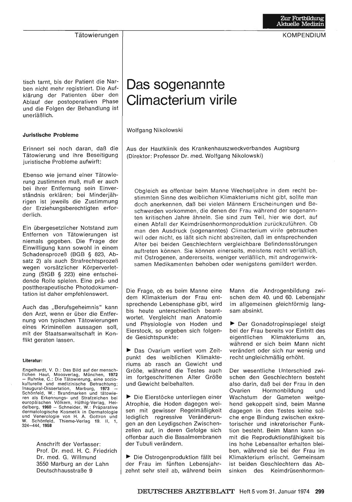 Vorschauseite 1: Das sogenannte Climacterium virile