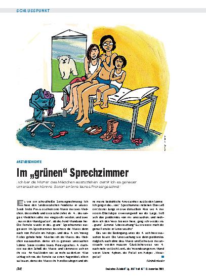 Vorschauseite 1: Arztgeschichte: Im „grünen“ Sprechzimmer