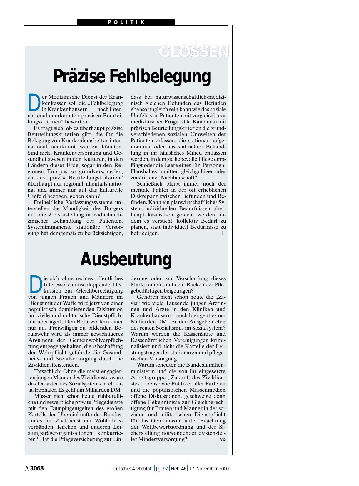 Vorschauseite 1: Präzise Fehlbelegung