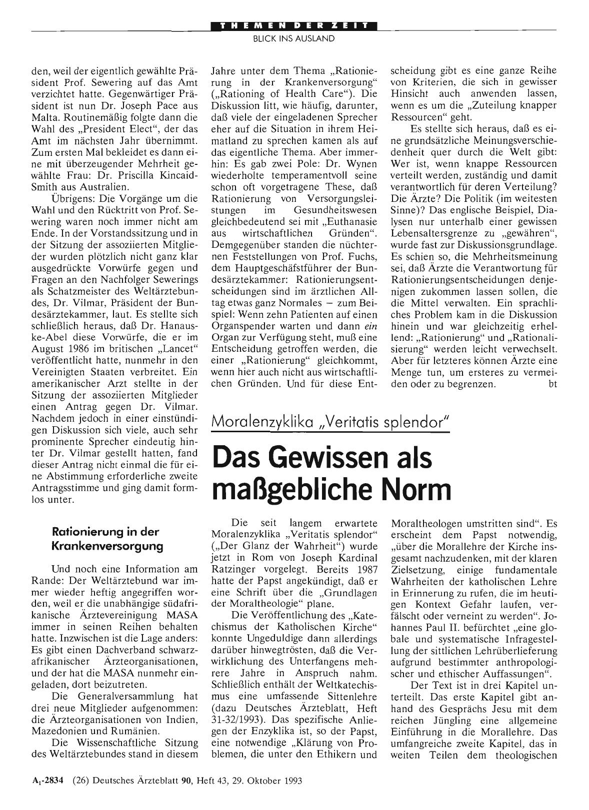 Vorschauseite 1: Moralenzyklika „Veritatis splendor“: Das Gewissen als maßgebliche Norm