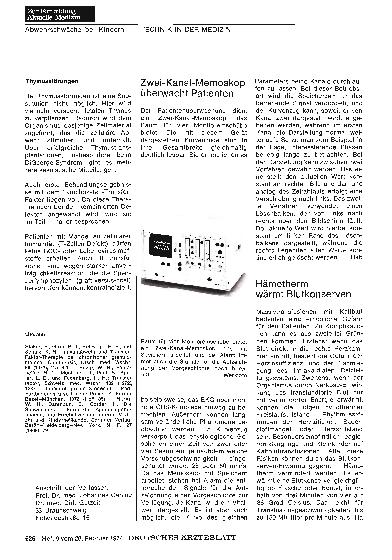 Vorschauseite 1: Zwei-Kanal-Memoskop überwacht Patienten