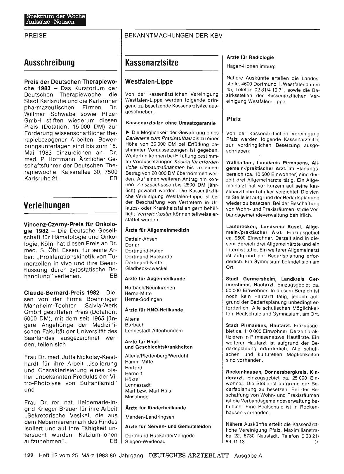 Vorschauseite 1: Verleihungen