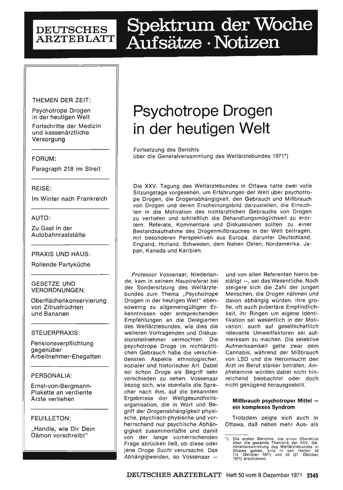 Vorschauseite 1: Psychotrope Drogen in der heutigen Welt