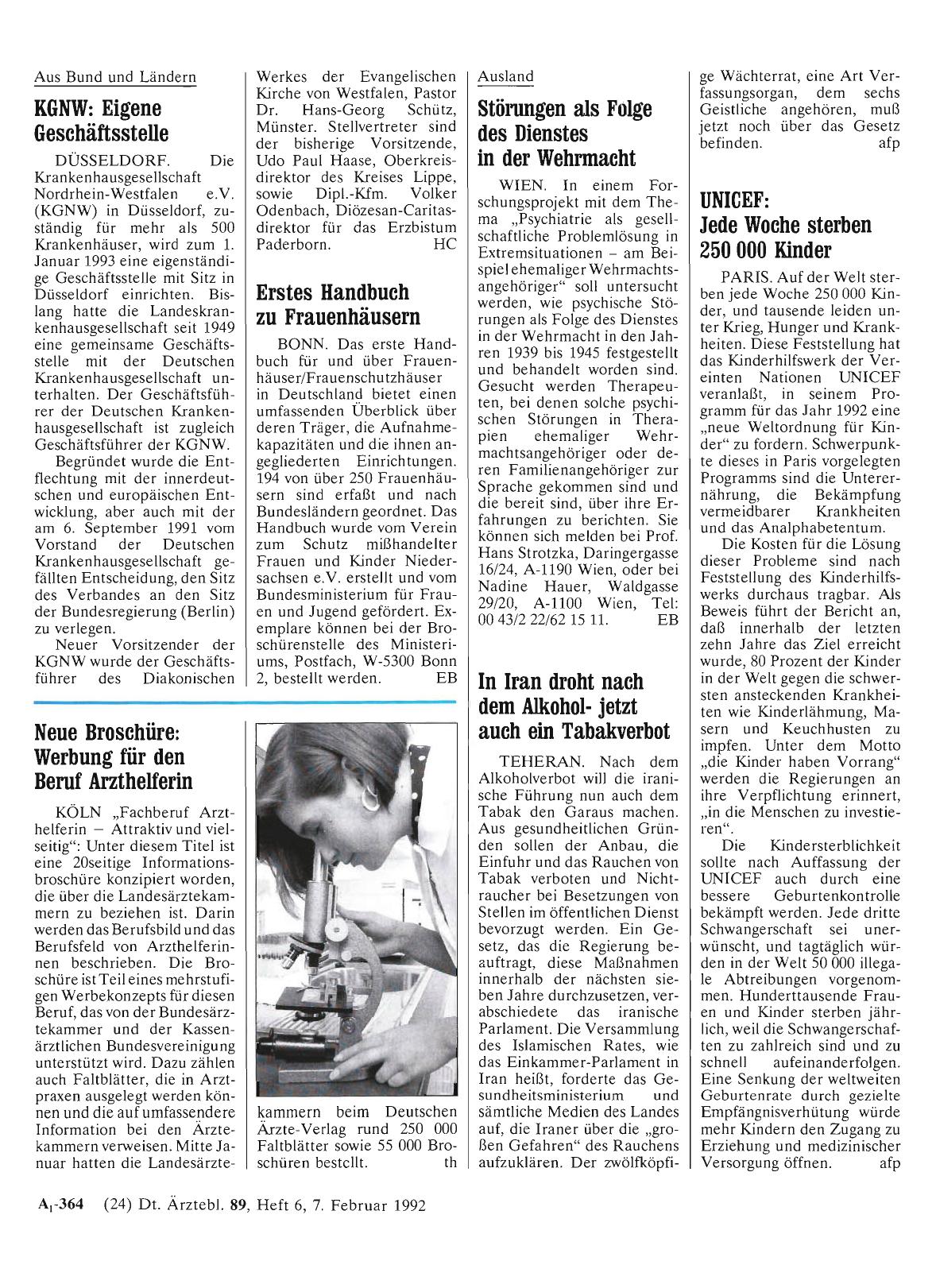Vorschauseite 1: Neue Broschüre: Werbung für den Beruf Arzthelferin