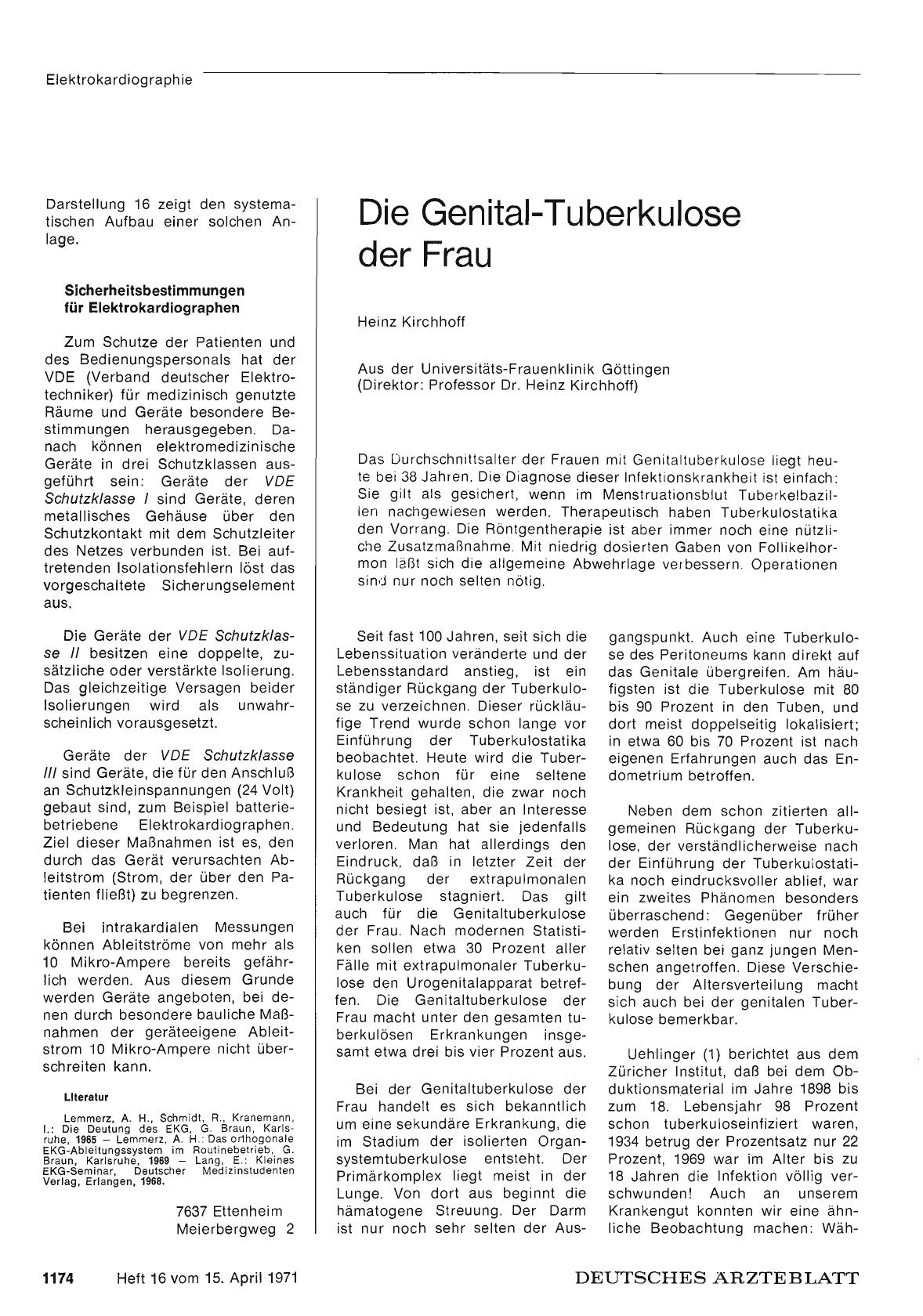 Vorschauseite 1: Die Genital-Tuberkulose der Frau