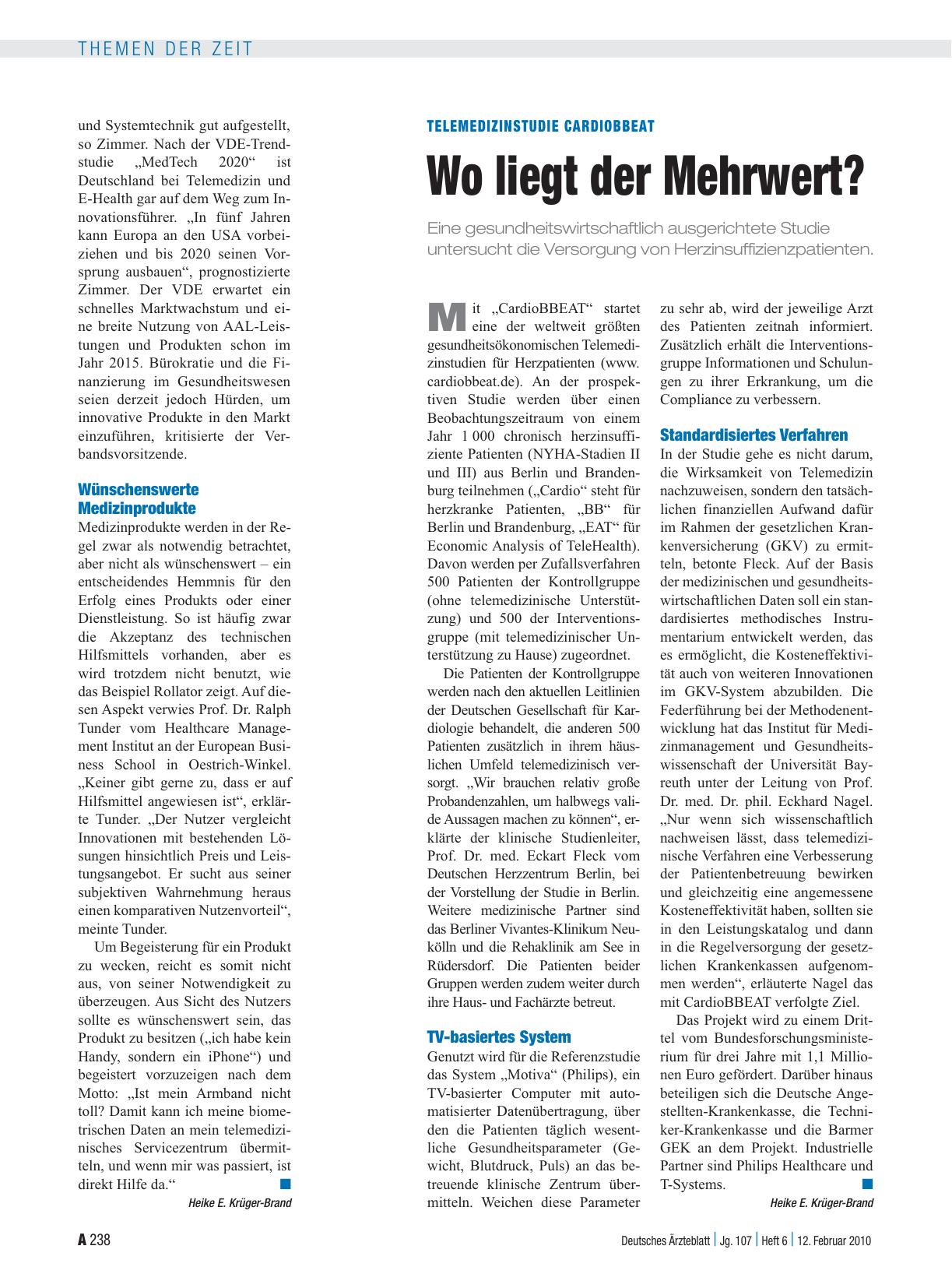 Vorschauseite 1: Telemedizinstudie Cardiobbeat: Wo liegt der Mehrwert?
