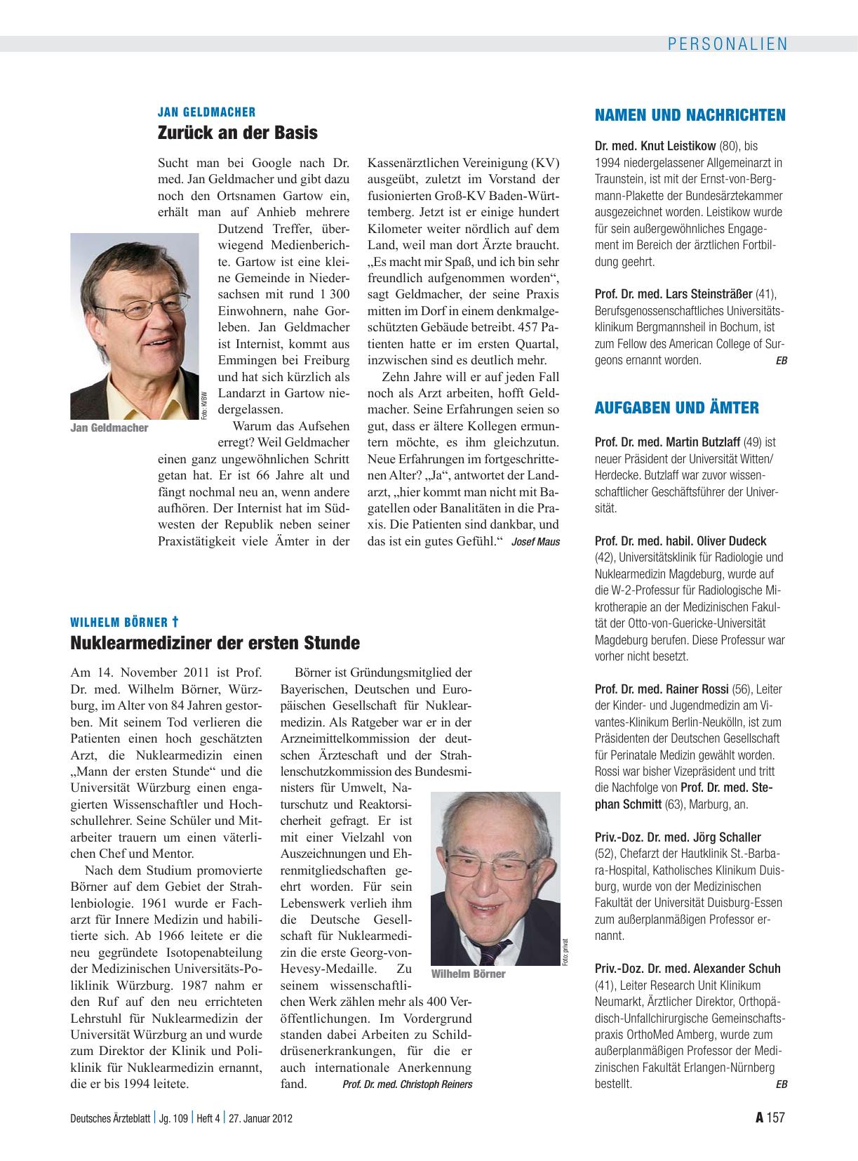 Vorschauseite 1: Namen und Nachrichten