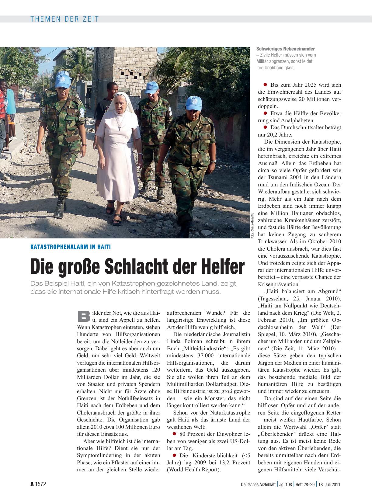 Vorschauseite 1: Katastrophenalarm in Haiti: Die große Schlacht der Helfer