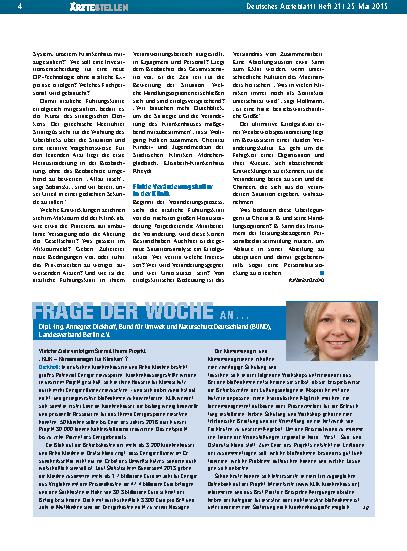 Vorschauseite 1: Frage der Woche an. .. Dipl. -Ing. Annegret Dickhoff, Bund für Umwelt und Naturschutz Deutschland (BUND), Landesverband Berlin e. V.