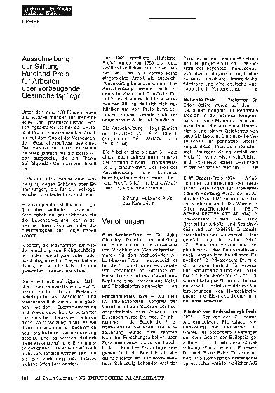 Vorschauseite 1: Verleihungen