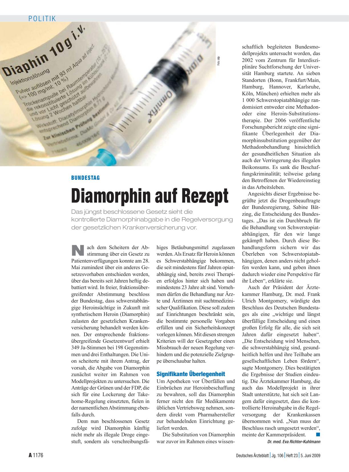 Vorschauseite 1: Bundestag: Diamorphin auf Rezept