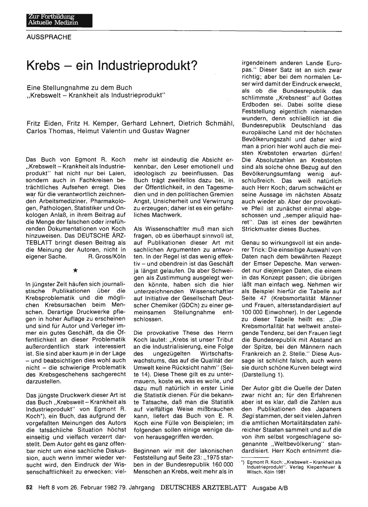 Vorschauseite 1: Krebs — ein Industrieprodukt?