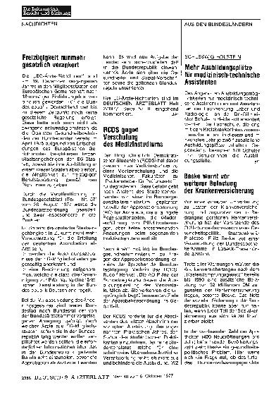 Vorschauseite 1: Freizügigkeit nunmehr gesetzlich verankert