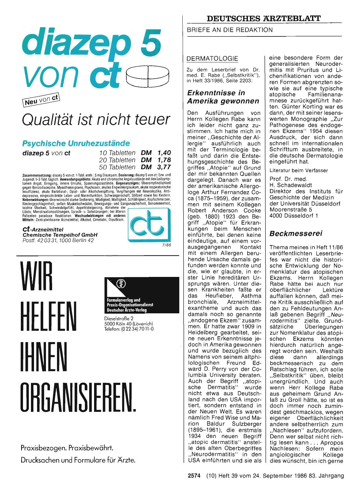Vorschauseite 1: DERMATOLOGIE: Beckmesserei