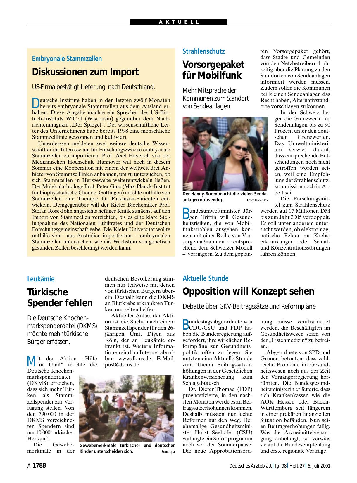 Vorschauseite 1: Aktuelle Stunde: Opposition will Konzept sehen