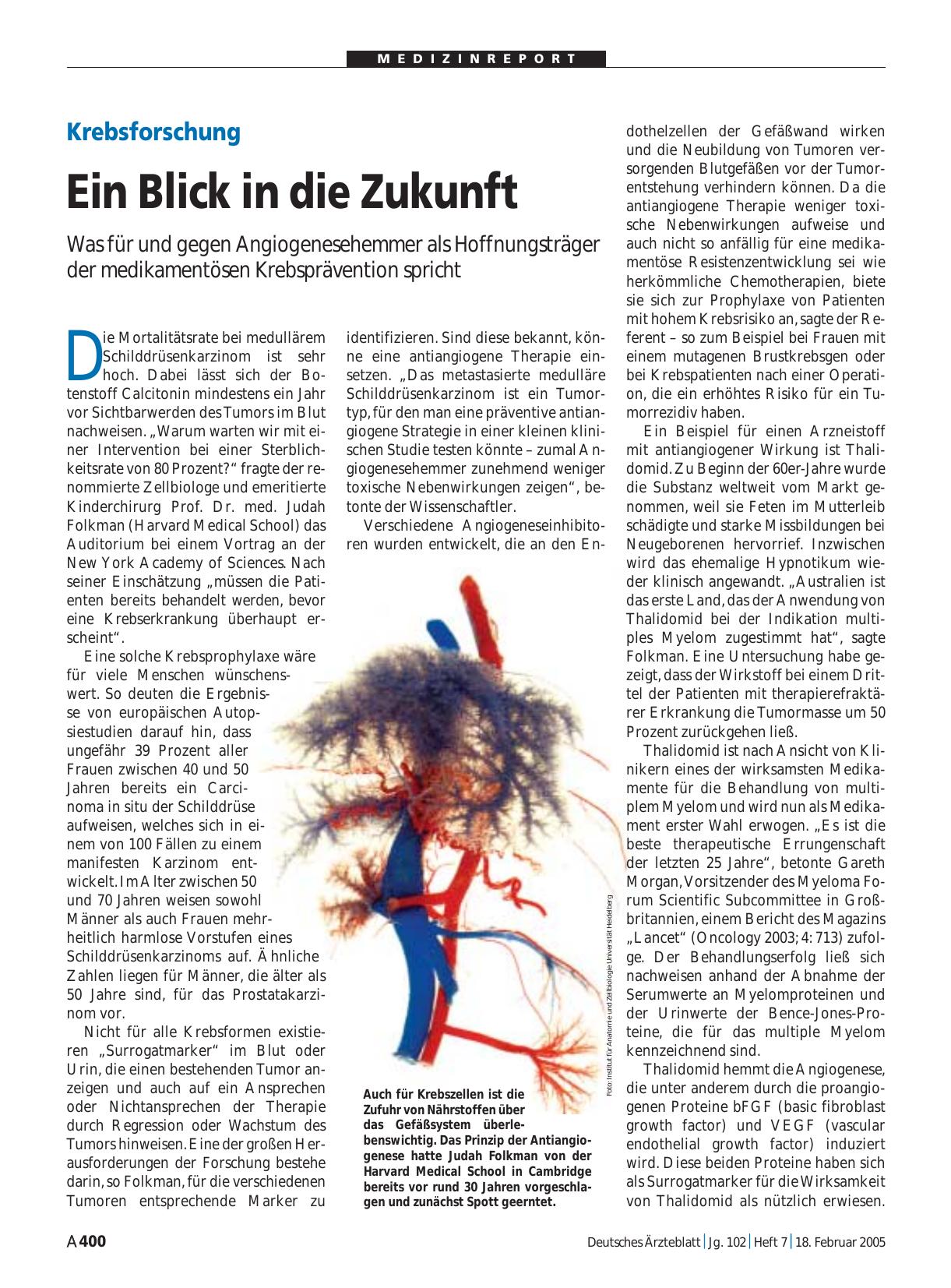Vorschauseite 1: Krebsforschung: Ein Blick in die Zukunft