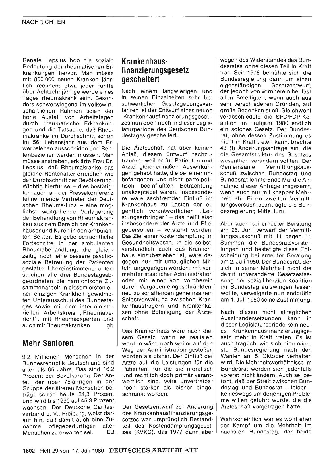 Vorschauseite 1: Krankenhausfinanzierungsgesetz gescheitert
