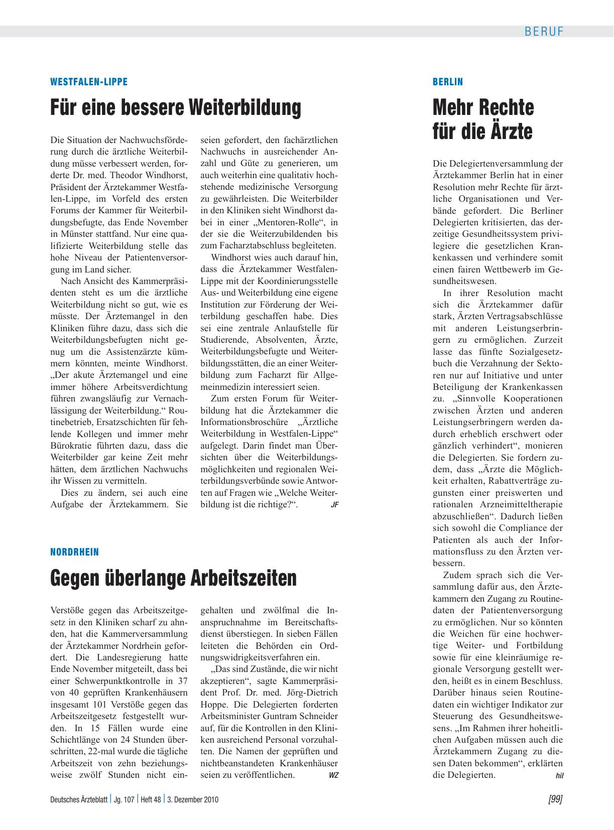 Vorschauseite 1: Nordrhein: Gegen überlange Arbeitszeiten