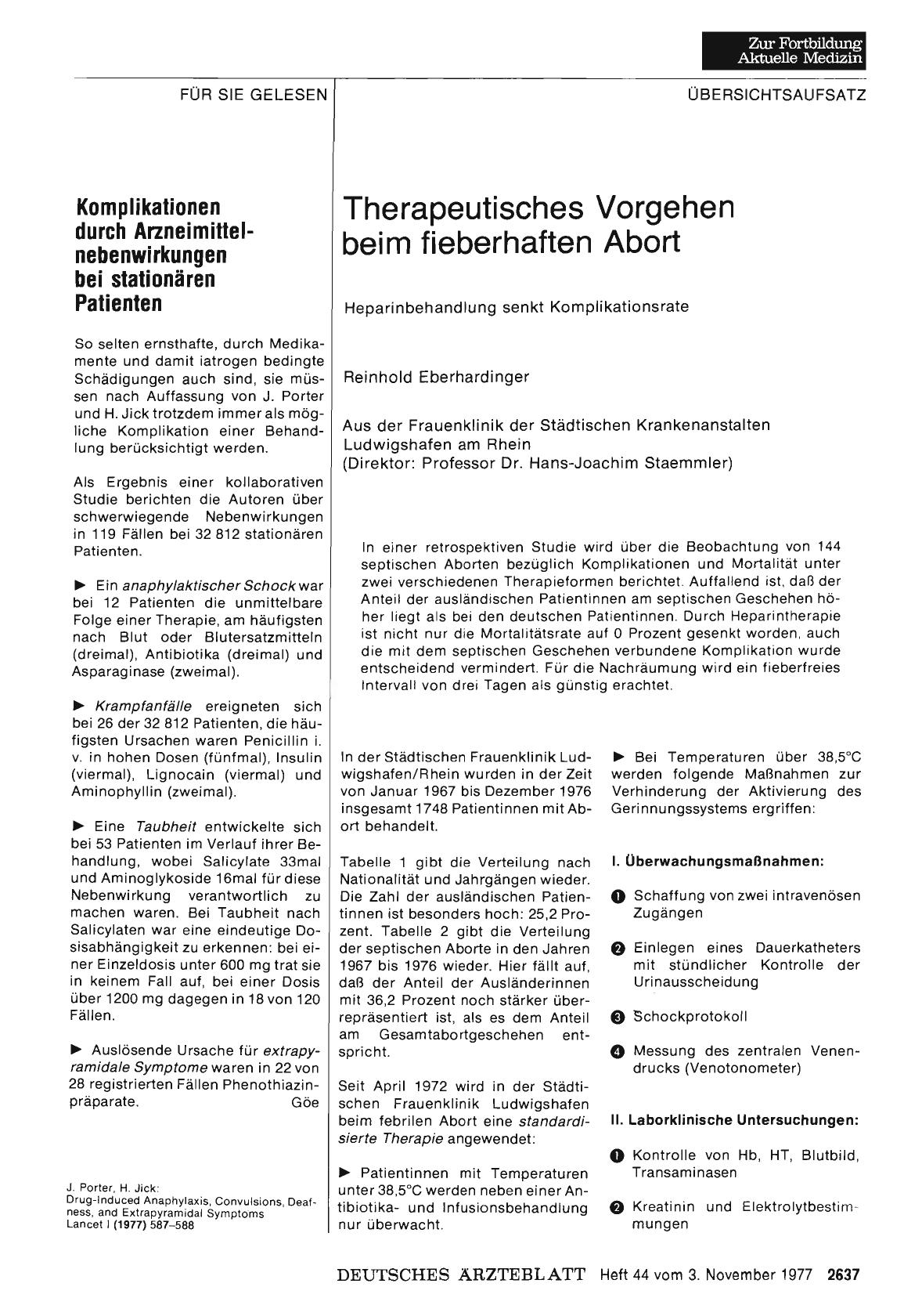 Vorschauseite 1: Komplikationen durch Arzneimittelnebenwirkungen bei stationären Patienten